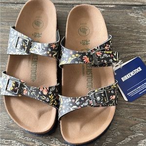Birkenstock black floral sandal
